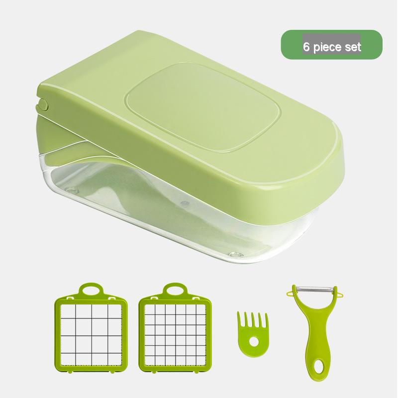 Kitchen Vegetable Chopper Multifunctional Household Vegetable Chopper Potato Slicer Salad Dicer Grinder Handle Type Food Pulveri