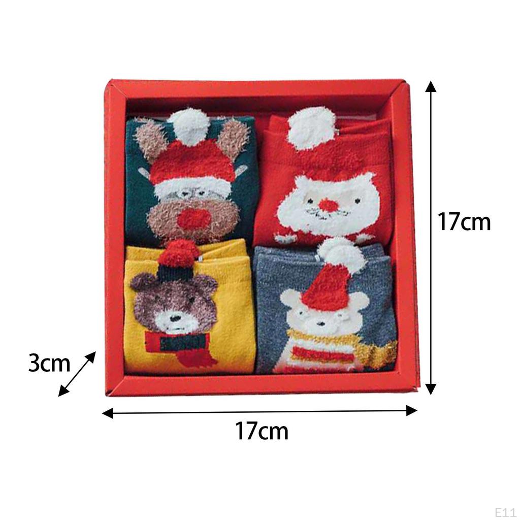 4 Çift Noel Çorabı Noel Yenilik Tatil Kadınlar Doğum Günü İçin