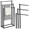 Black Towel Rack Floor Standing Bathroom Metal Loft