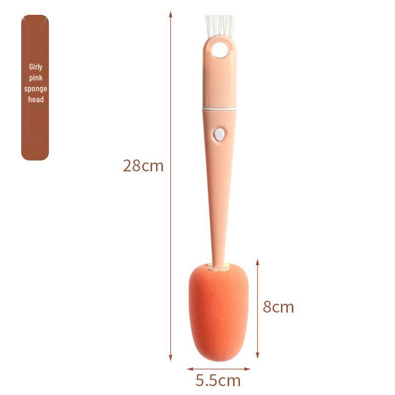 Multi-Functional Long-Handle Sponge Brush for Bottles and Cups