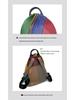 European & American Style Women's Colorful Patchwork Leather Anti-theft Backpack with Double Straps and Lock Buckle