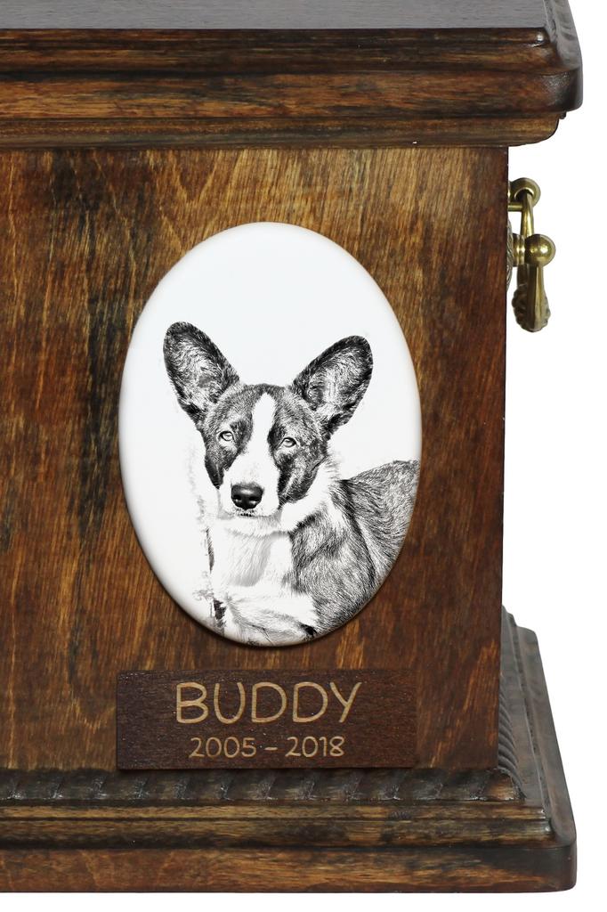 Cardigan Welsh Corgi - Commemorative Plaque with a Photo of a Dog, Tombstone with a Print, Personalized Oval Plaque from the Art-Dog Brand