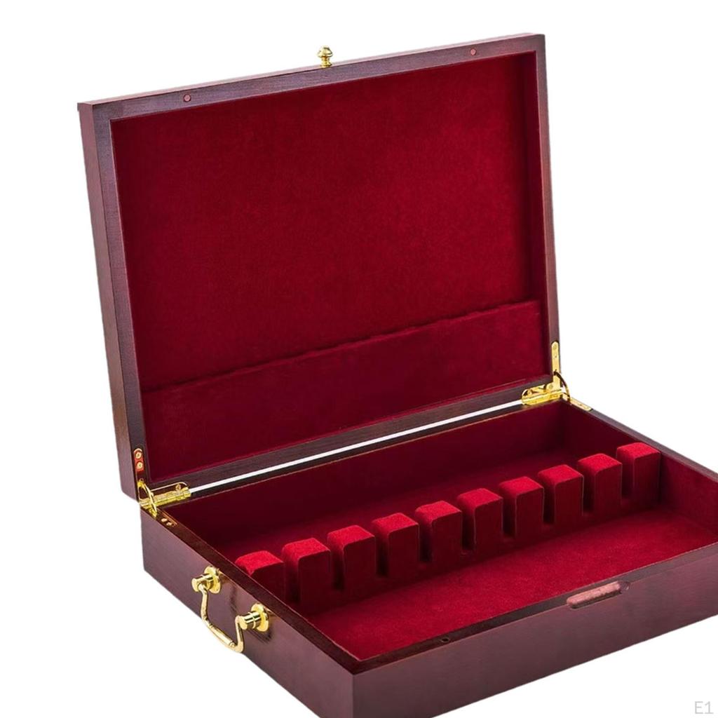 Wood Silverware Storage Box Chest Gift Kitchen Portable Sturdy Home Decor with Lid,