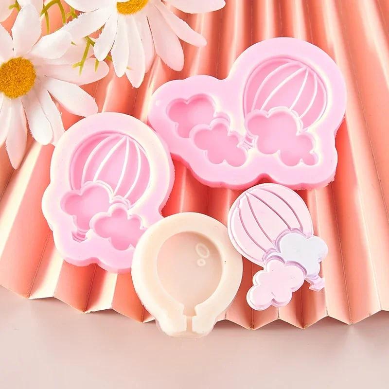 Hot Air Balloon Cloud Silicone Mold Kid Birthday Party Cake Mold Cute Fondant Cake Decor Chocolate Making Tool Clay Candle Mould