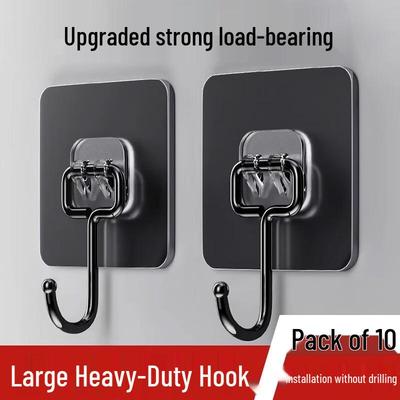 Heavy-Duty Adhesive No-Drill Wall Hooks