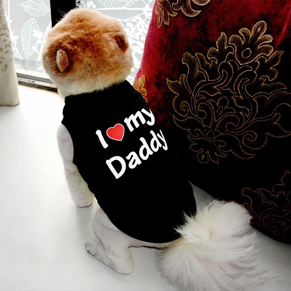 Cute Summer Dog Vest I Love My Mommy/Daddy Sleeveless Puppy T-Shirt Breathable Casual Small Dogs Pullovers Cat