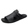 Fashion New Casual Leather Half Drag for Men Fashion Nonslip Slides Outdoor Male Beach Slippers Quick Dry Wading Aqua Shoes Home Shoes