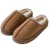 Suede couple cotton slippers autumn and winter indoor home use thick-soled plush slippers outer shoes