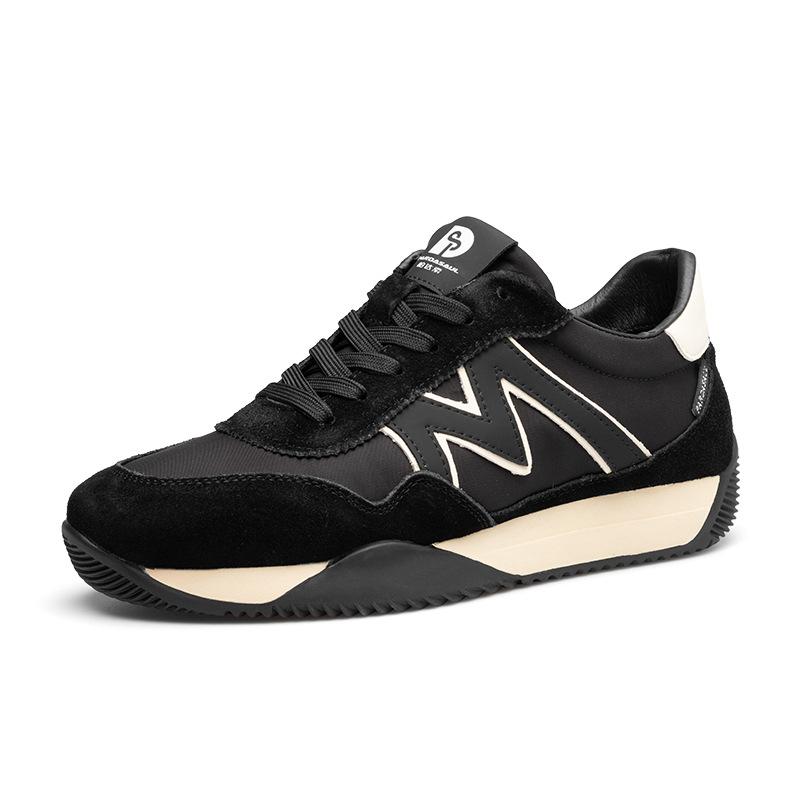 Men's Shoes 2025 Direct Supply Spring and Autumn Casual Men's Shoes Leather Cloth Splicing Forrest Gump Shoes Trend Versatile Breathable Sports Shoes