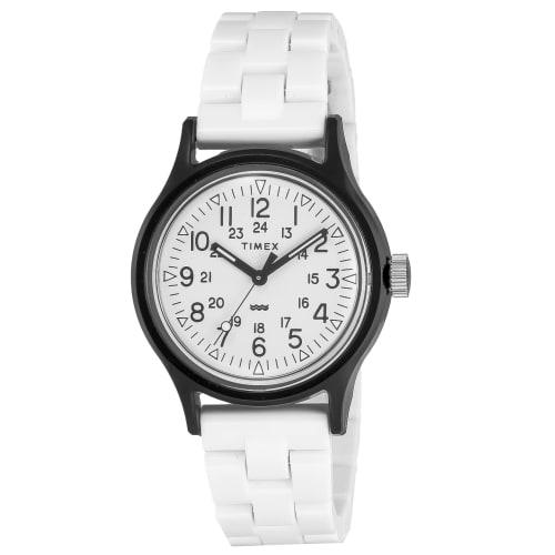 TIMEX Original Camper Classic Tile Collection Watch, White Dial, Resin Quartz, 36mm, America Watch TW2V19800-2, Unisex, White