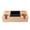 Wooden Coffee Tamper Holder Stand Tamping Station with Knock Box Grounds Container Birch