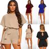 Womens Short Sleeve Wide Leg Pants Short Jumpsuit Strappy Playsuit