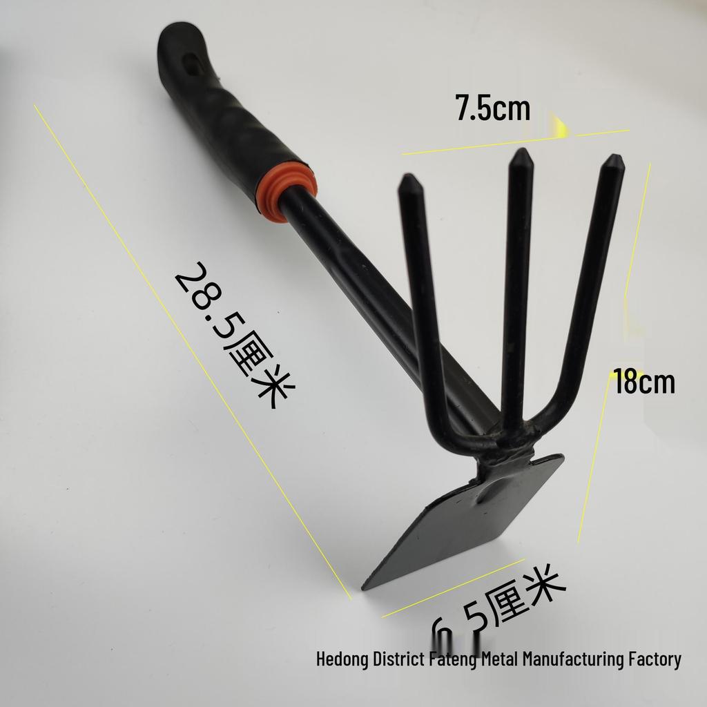 Dual-Use Garden Tool Set: Shovel, Five-Tooth Rake, Hoe for Planting Flowers and Succulents