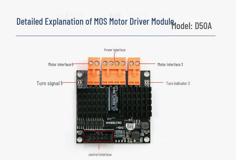 C50C ROS Robot Control Board: Integrated Drive-Control, Brushed Motor, Four-Wheel Drive AGV Chassis for Unmanned Robotics.