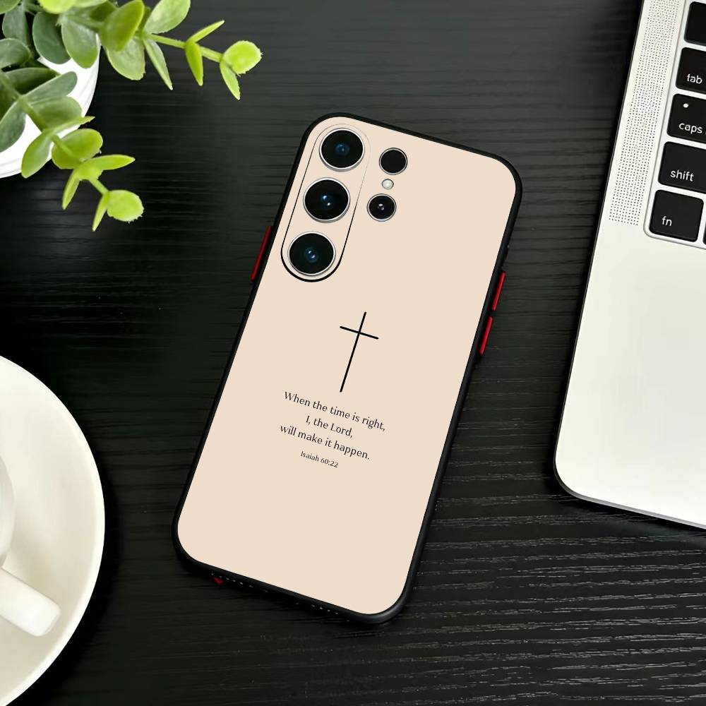 Bible Verse Jesus Christ Christian Phone Case For Samsung S26,S25,S24,S23,S22,S21,S20,Plus,Fe,Lite,Others Black Cover