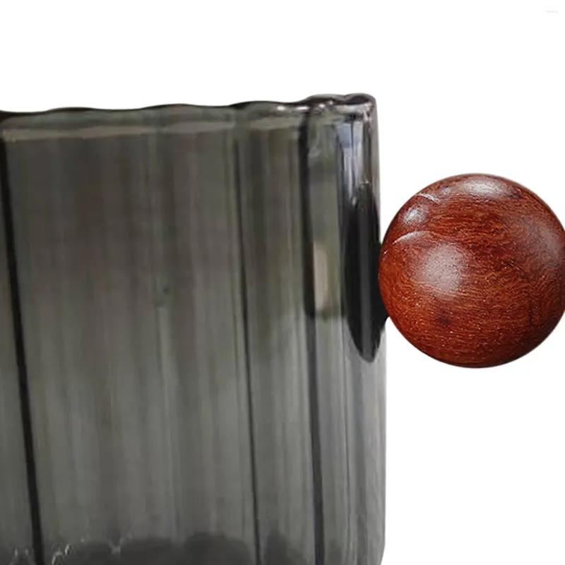 Measuring Tools Glass Milk Mug Can Be Boiled Teacup With Anti Scald Wooden Handle Espresso Cup For Home Cafe Teahouse Kitchen Gadgets CCJ3001