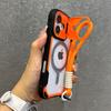 Luxury Magsafe Transparent With Lanyard Phone Case For 11 12 13 14 15 16 Pro Max Plus Magnetic Bumper Back Cover