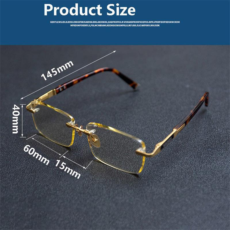 Fashion HD Cutting Edge Reading Glasses for Men Women Natural Bamboo Leaf Green Style Frame Crystal Stone Lens Glasses 100 Degrees -400 Degrees