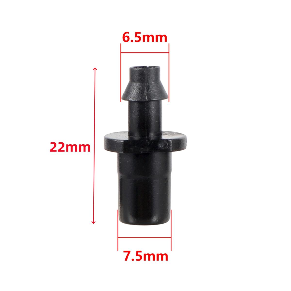

Outer Diameter 7.5mm To 4/7mm Hose Single Barb Straight Joint Garden Lawn Drip Irrigation Sprinkler Quick Connector Black 50Pcs 1/4