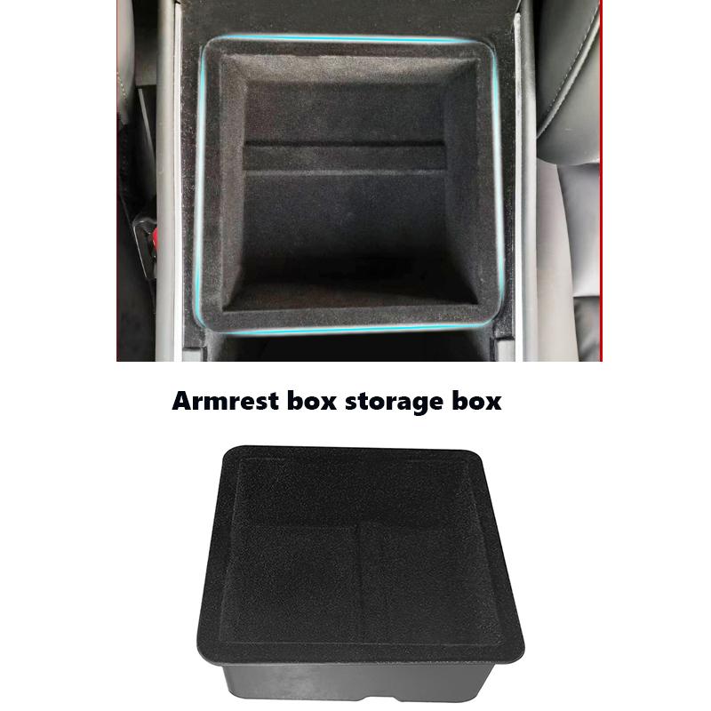 Car Central Storage Box For Tesla Model 3 2021-23 Model Y Organizer Container Flocking Storage Case Holder Car Interior