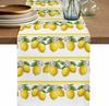 Summer Yellow Fruit Minimalist Stripe Linen Table Runner Party Decor Reusable Kitchen Dining Table Runner Wedding Decorations