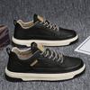 Autumn men's shoes 2024 new sports flat shoes leather surface trend versatile waterproof casual leather shoes youth trendy shoes