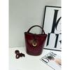 Soft Vegan Leather Bucket Bag Women Casual Crossbody Tote With Woven Detail Medium Size Multiple Colors