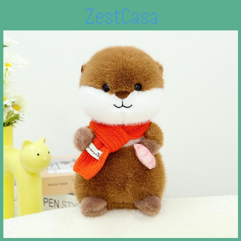 Soft Scarf Cute Otter Plush Toy Apply Children Birthday Gift And Room Decoration