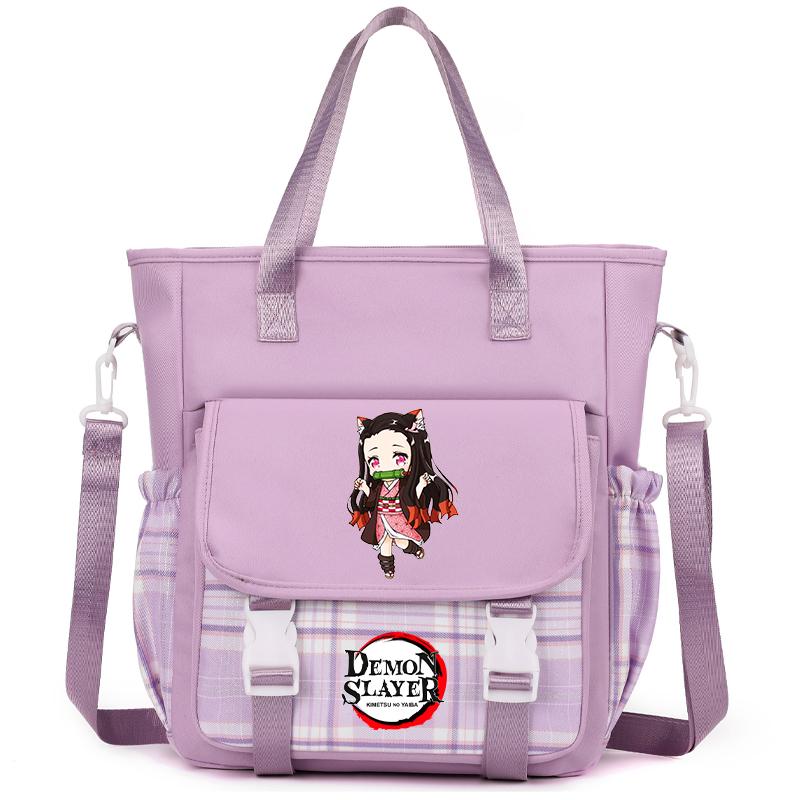 Demon Slayer Tote Bag Crossbody Bag Carrying Bag Shoulder Bag for Teenager Girl Boy Back To School Bag Men Women Leisure Travel Bag Mochila
