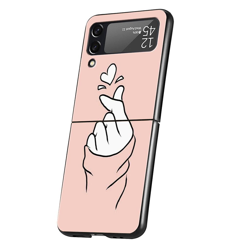 

Черно-белый Love Kpop Жесткий ПК Чехол для Телефона для Samsung Galaxy Z Flip 6 5 4 Черный Ударопрочный Чехол для Samsung Z Flip 3 Оболочка Capas Samsung Z Flip 3