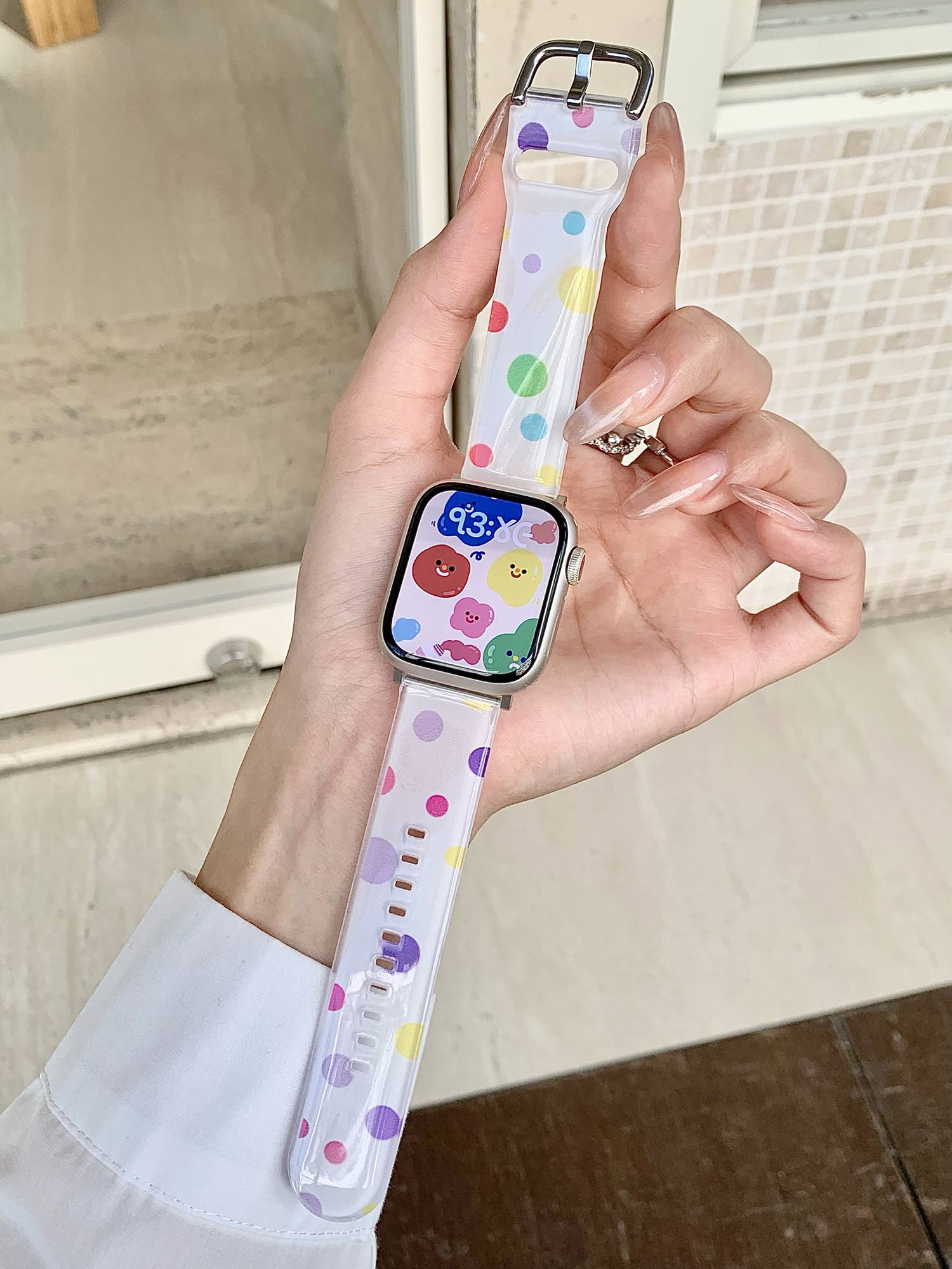 

Superior Fashion Silicone Strap For Apple Watch band women Series 11/10/9/8/7/6 38mm 40mm 41mm 42mm 44mm 45mm 46mm 49mm S10 S11 46MM білий