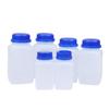2 Piezas 250/500/800ml Blanco Plástico HDPE Vacío Cuadrado Botella Botella de Reactivo Laboratorio Muestras Frascos Antirrobo Azul Tapa de Rosca