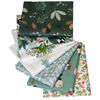 Floral Quilting Fabric Green Pine Cone Pattern 7-Piece Scraps, 100% Cotton, 46x56cm, Series,