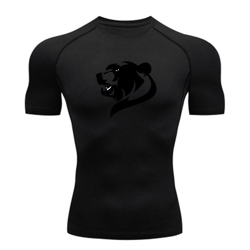 Men's Compression Quick Dry Workout T-Shirt, Stylish Black B