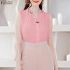 ZANZEA Women Casual V-Neck Solid Color Sleeveless Vest Tops