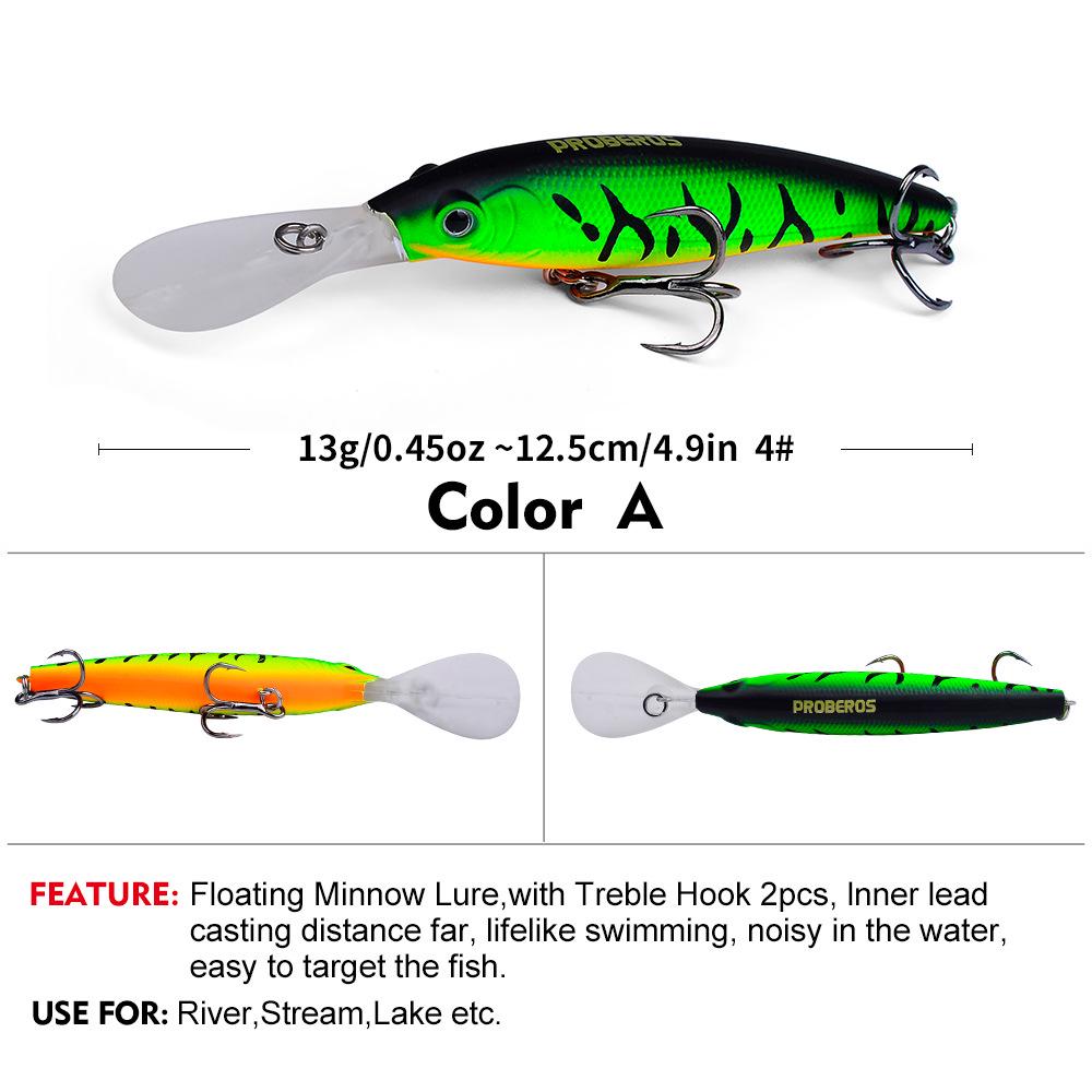 Bionic Floating Minnow Lure, 12.5cm, 13g - Durable Artificial Fishing Bait (DW611)