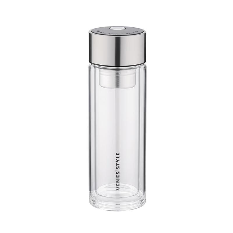 VENES Magnetic Pop-up Tea Infuser Double Wall Glass Mug