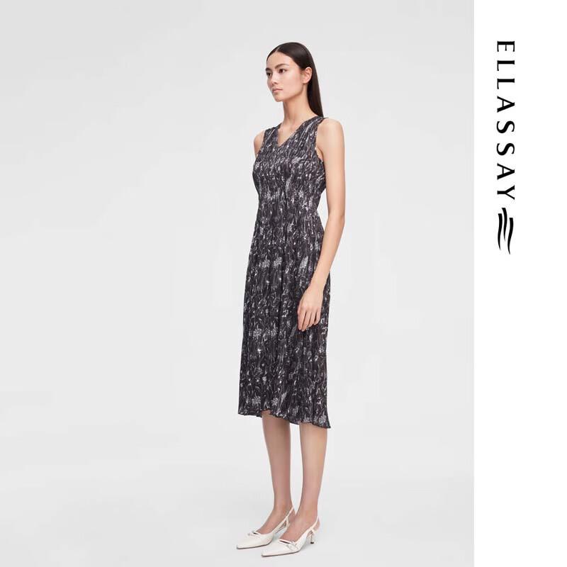ELLASSAY EWE352Y12100 Pleated A-line Midi Dress