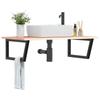 VidaXL Wall-Mounted Vanity Shelf Steel and Solid Oak Wood 3302639