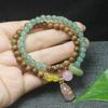 Women Wooden Bead Bracelet 6mm Double Layer Chicken Wing Wood Gourd Charm Hand Ornament