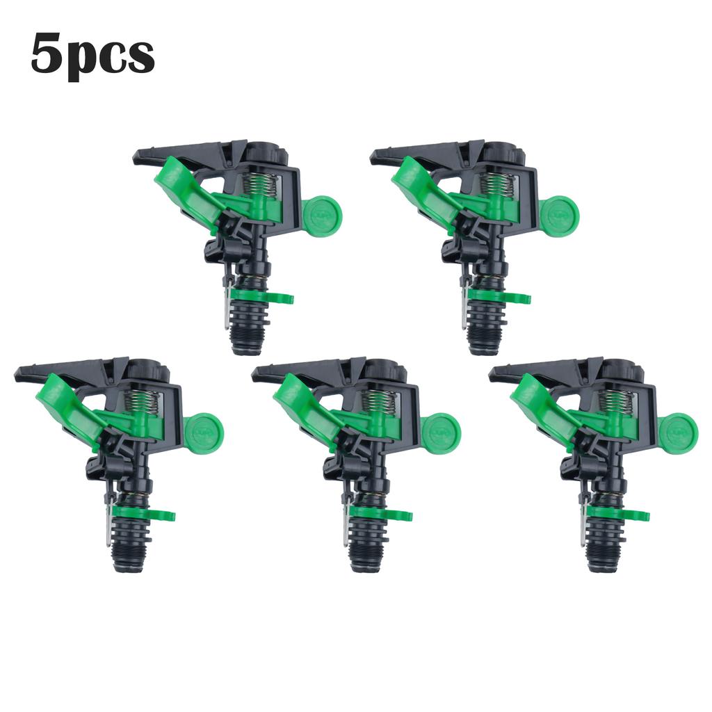 Pack of 5 Adjustable ABS Sprinkler Heads for Efficient For 360 Degree Spray with Distances Up to 34Ft and 60Ft
