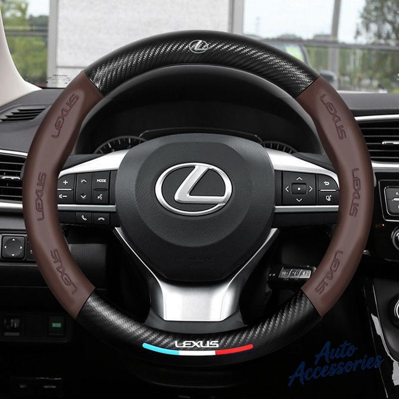 

38cm Universal Carbon Fiber Leather Car Steering Wheel Cover Anti-Slip For Lexus ES300 RX330 RX300 GS300 IS250 IS200 NX RX LX GX
