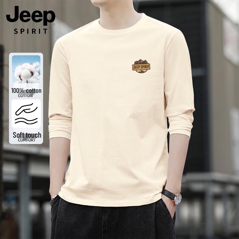 JEEP SPIRIT Men s Long Sleeve Combed Cotton T-Shirt 3XL