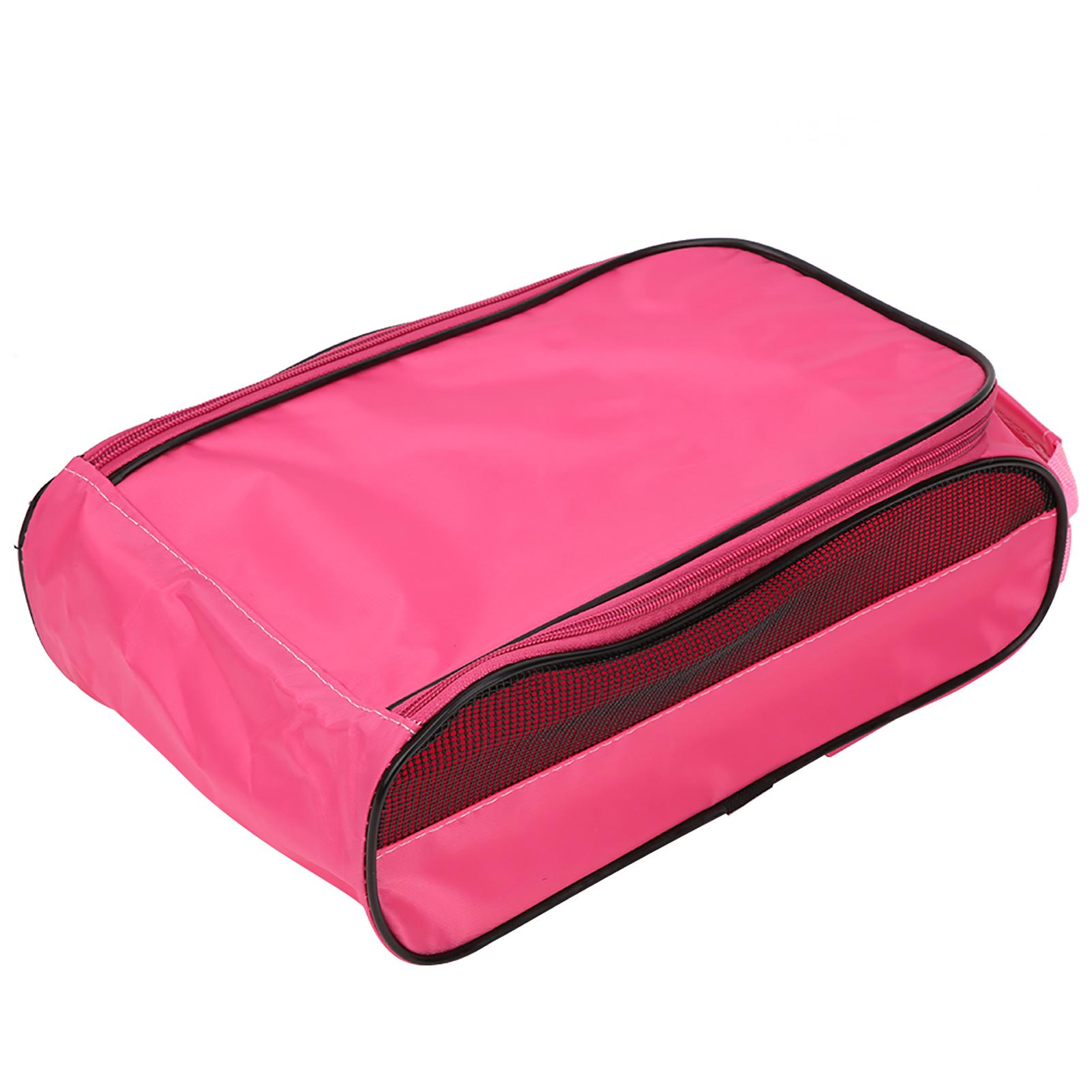 

Nylon Golf Shoe Bag Pink Portable Breathable Large Capacity Shoes Storage Organizer
