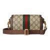 Gucci Najwyższej jakości Mini torba crossbody z odpinanym, regulowanym paskiem na ramię, płótno i skóra, z podwójnym G. Torba crossbody męska, Beżowo-hebanowa 795466-FABIA-9741