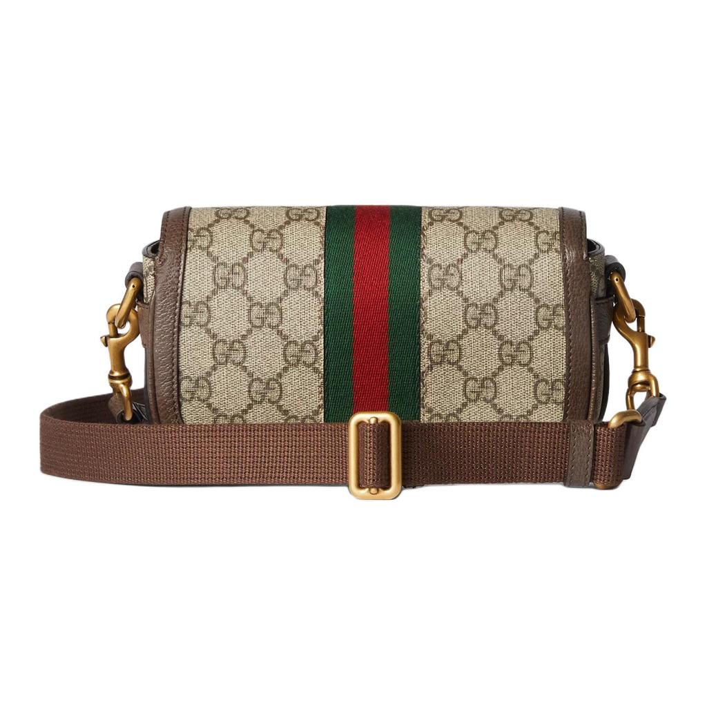 Gucci Najwyższej jakości Mini torba crossbody z odpinanym, regulowanym paskiem na ramię, płótno i skóra, z podwójnym G. Torba crossbody męska, Beżowo-hebanowa 795466-FABIA-9741