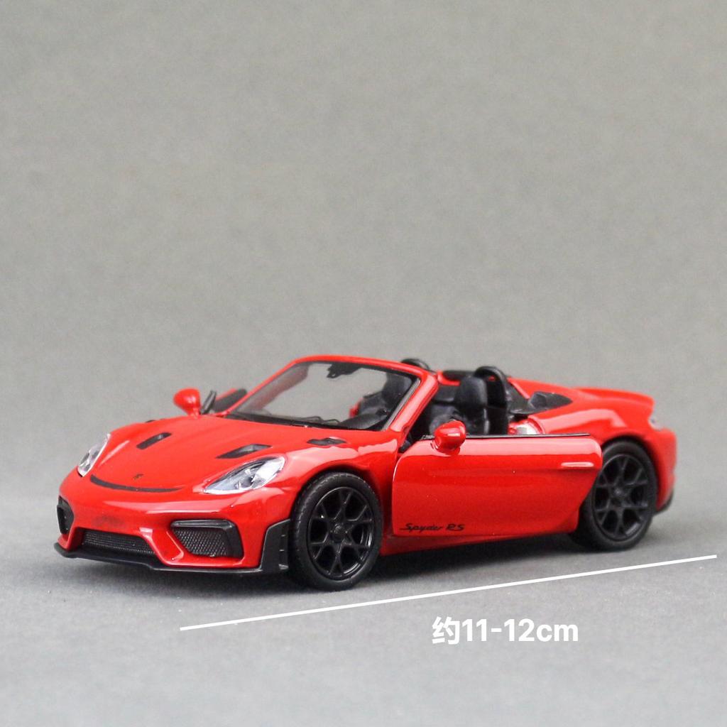 WELLY 1:36 Porsche 718 Spyder RS Alloy Sports Car Model Diecast Metal Race Vehicle Car Model Simulation Collection Kids Toy Gift