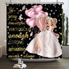 African American Woman Shower Curtain Sexy Black Girl Lady Inspirational Queen Abstract Boho Waterproof Bathroom Shower Curtain