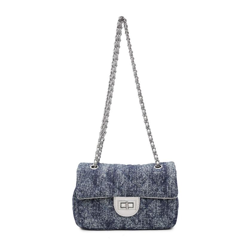 

Small Square Bag Rhombus Chain Underarm Bag Women s New Shoulder Bag Denim Versatile Messenger Bag