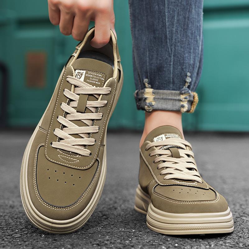 Spring New Flat Bottom Casual Shoes Men British Style Retro Low Top Board Shoes Fashion Versatile Holiday Anti Slip Sports Shoes